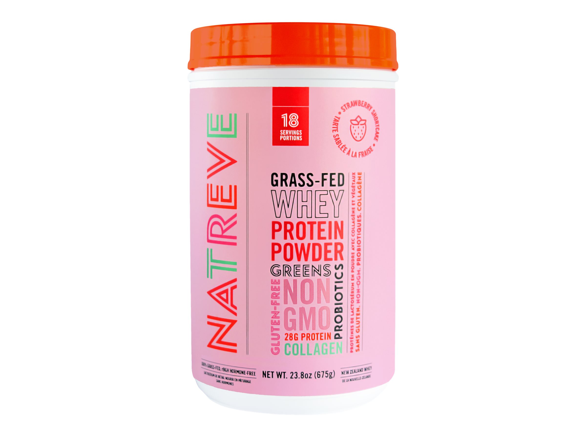 Natreve Whey Protein Powder Strawberry Shortcake 675g London Drugs