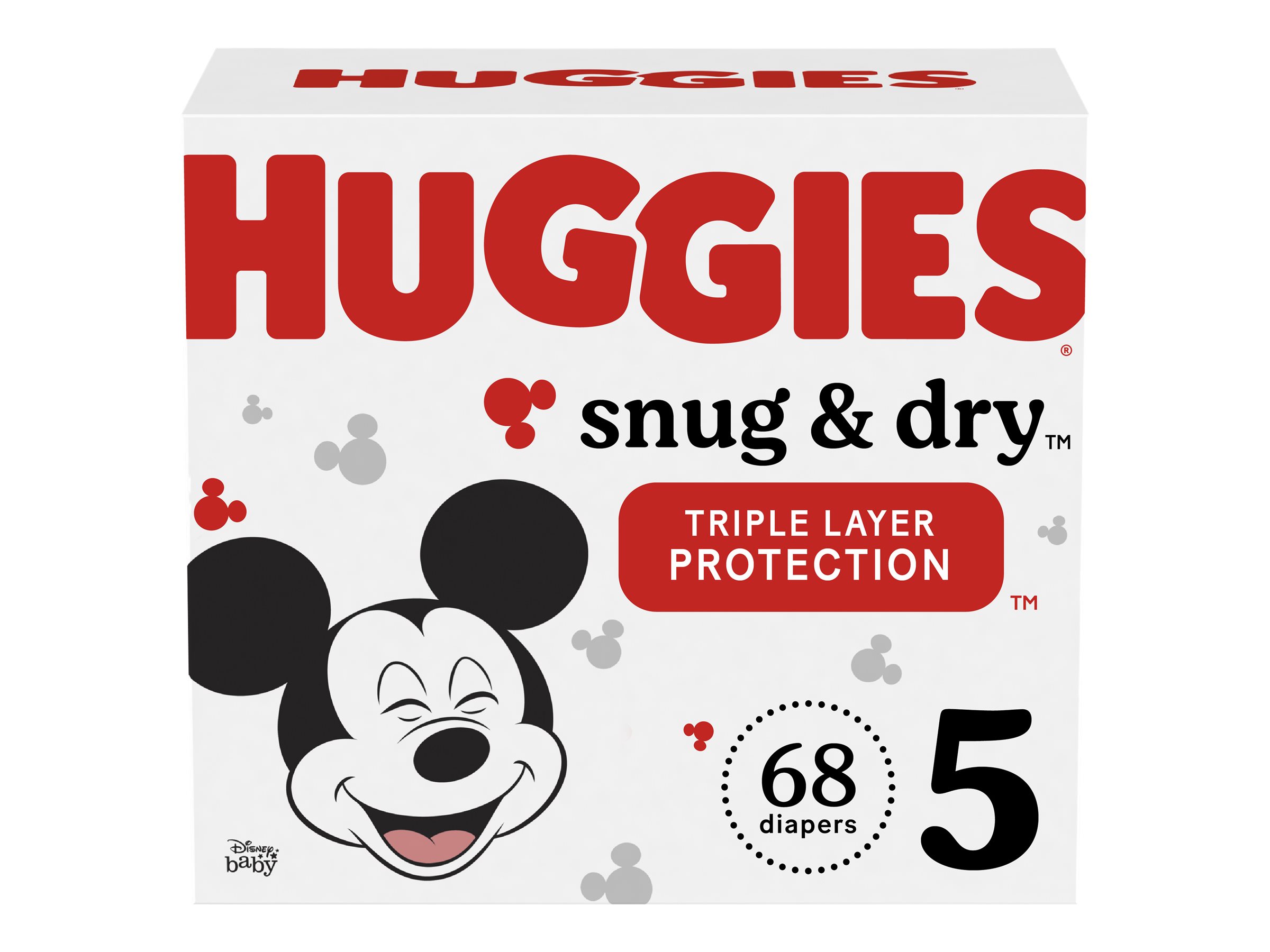 Huggies Snug & Dry Diapers Mickey Mouse Size 5 68s
