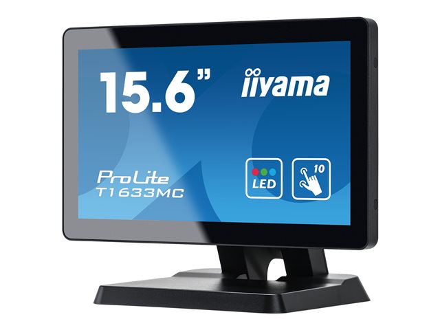 IIYAMA ProLite T1633MC-B1 39,62cm 15,6Zoll WIDE LCD 10-Points Touch Screen TN panel Flat Bezelfree Glass Front DP black