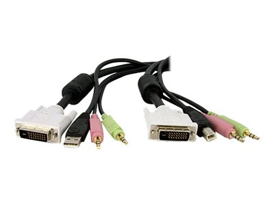 StarTech.com 4-in-1 USB Dual Link DVI-D KVM Switch Cable with Audio and Microphone