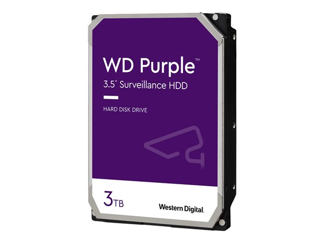 WD Purple 3TB SATA 6Gb/s CE HDD 8,9cm 3,5Zoll internal 5400Rpm 64MB Cache 24x7 Bulk