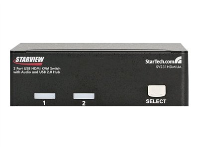 StarTech.com 2 Port USB HDMI KVM Switch with Audio and USB 2.0 Hub