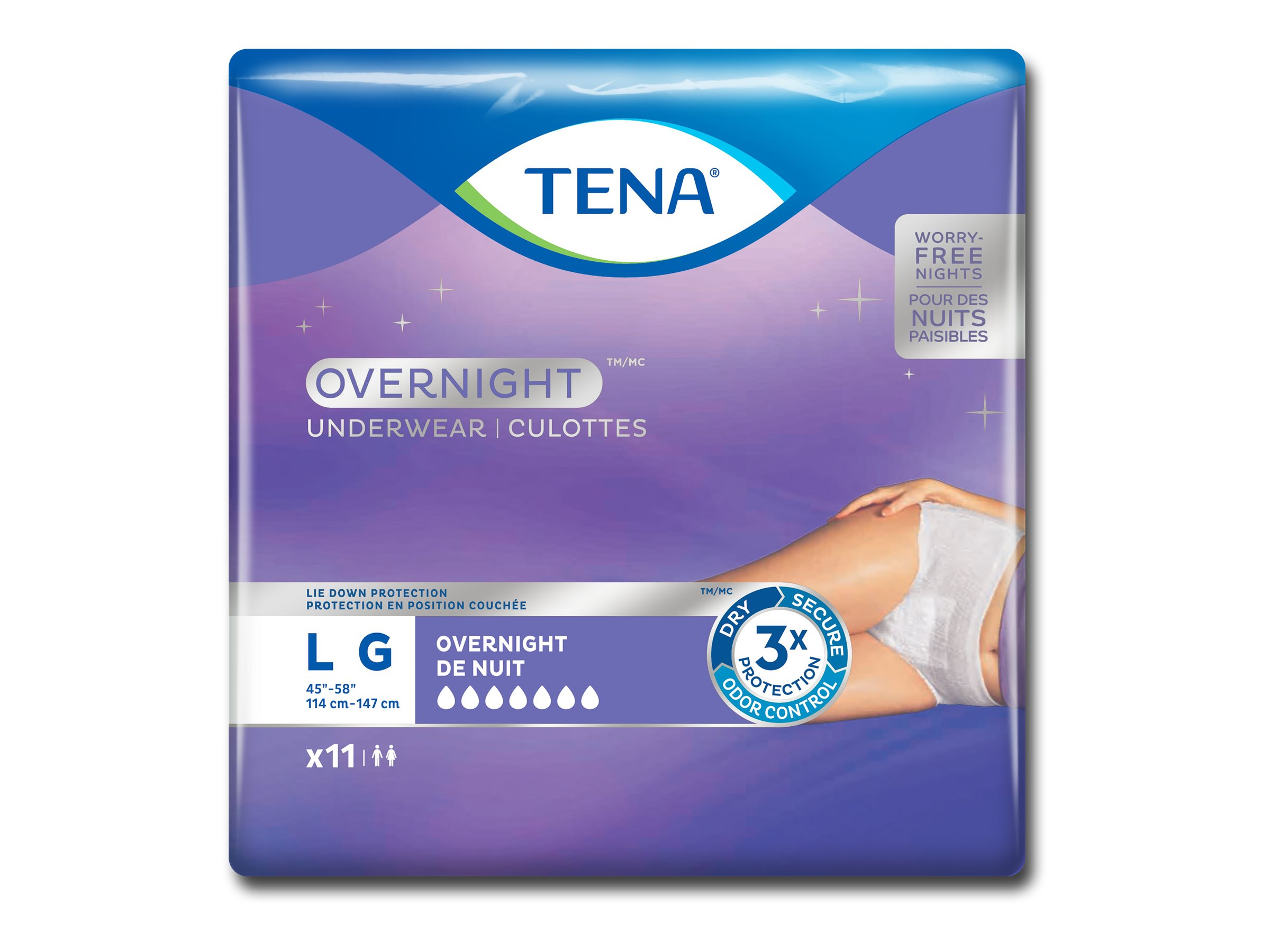 Tena Overnight Underwear Large 11s
