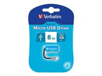 Verbatim Store 'n' Go Micro USB Drive - Lecteur flash USB - 8 Go - USB 2.0 - bleu des Caraïbes