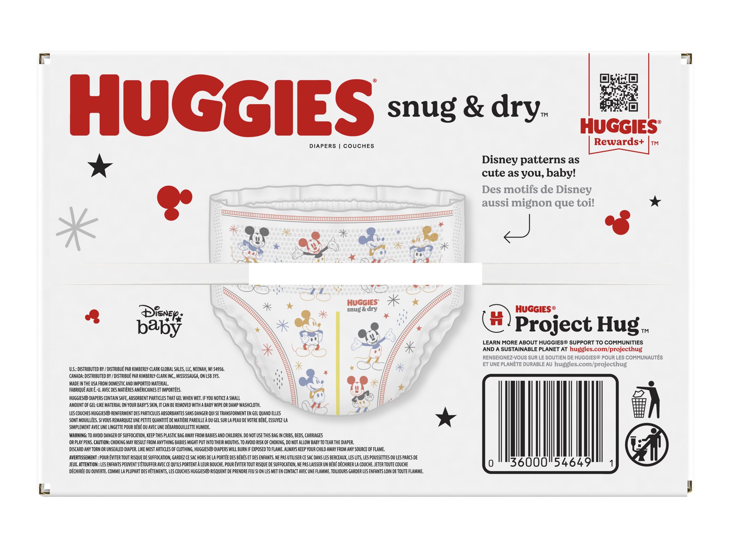 Huggies Snug & Dry Diapers Mickey Mouse Size 5 68s