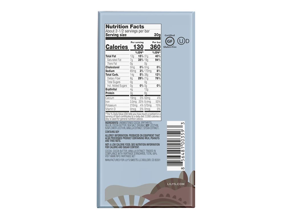 LILY'S SEA SALT DARK CHOC 80G