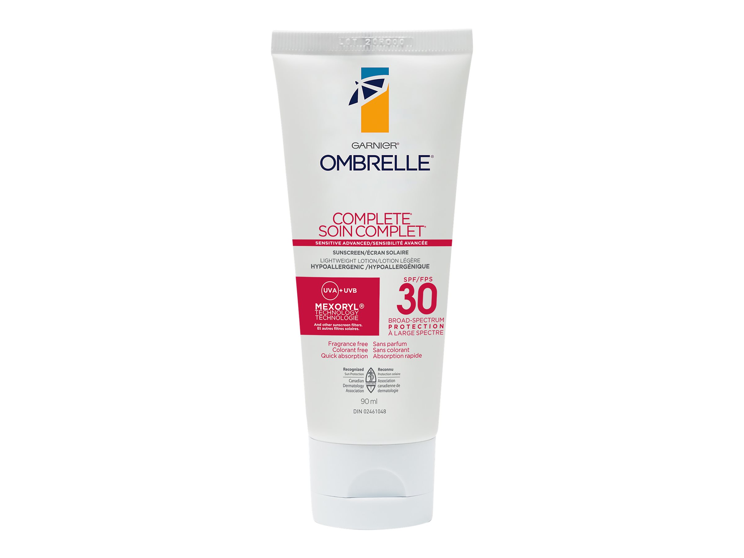 Garnier Ombrelle Complete Sensitive Advanced Hypoallergenic Sunscreen Lotion Dry Touch SPF