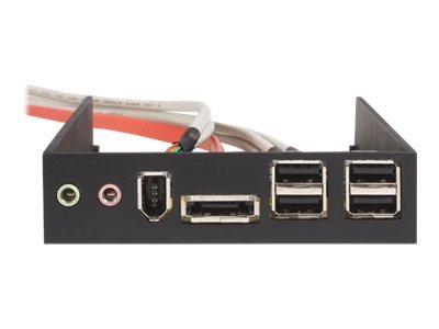 StarTech.com 3.5in Black Multi Port Panel for Front Drive Bay