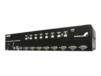 StarTech.com 8 Port 1U RackMount USB PS/2 KVM Switch with OSD