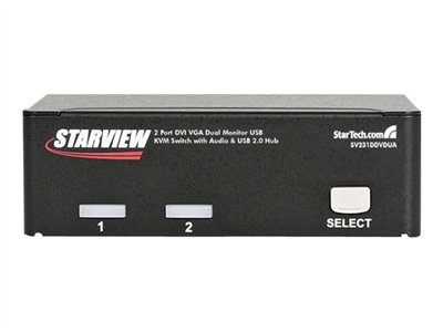 StarTech.com 2 Port DVI VGA Dual Monitor KVM Switch USB with Audio