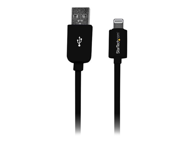 Image of StarTech.com 2m Black Apple 8 pin Lightning to USB Cable for iPhone iPad - iPad / iPhone / iPod charging / data cable - Lightning / USB - 2 m