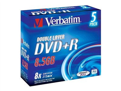 Verbatim DVD+R DL x 5 - 8.5 GB - soportes de almacenamiento
