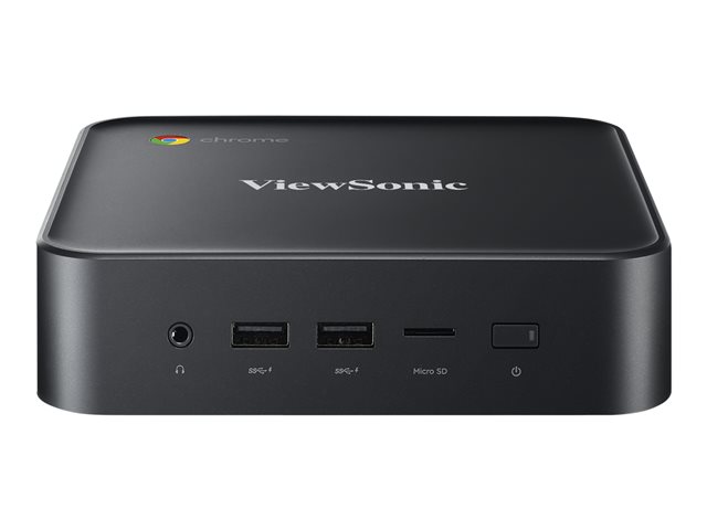 VIEWSONIC NMP760 Chromebox Intel Celeron 5205U 8GB 64GB HDMIx2 uSD card USB-Cx1 USB 3.0x4 RJ45 Audio out
