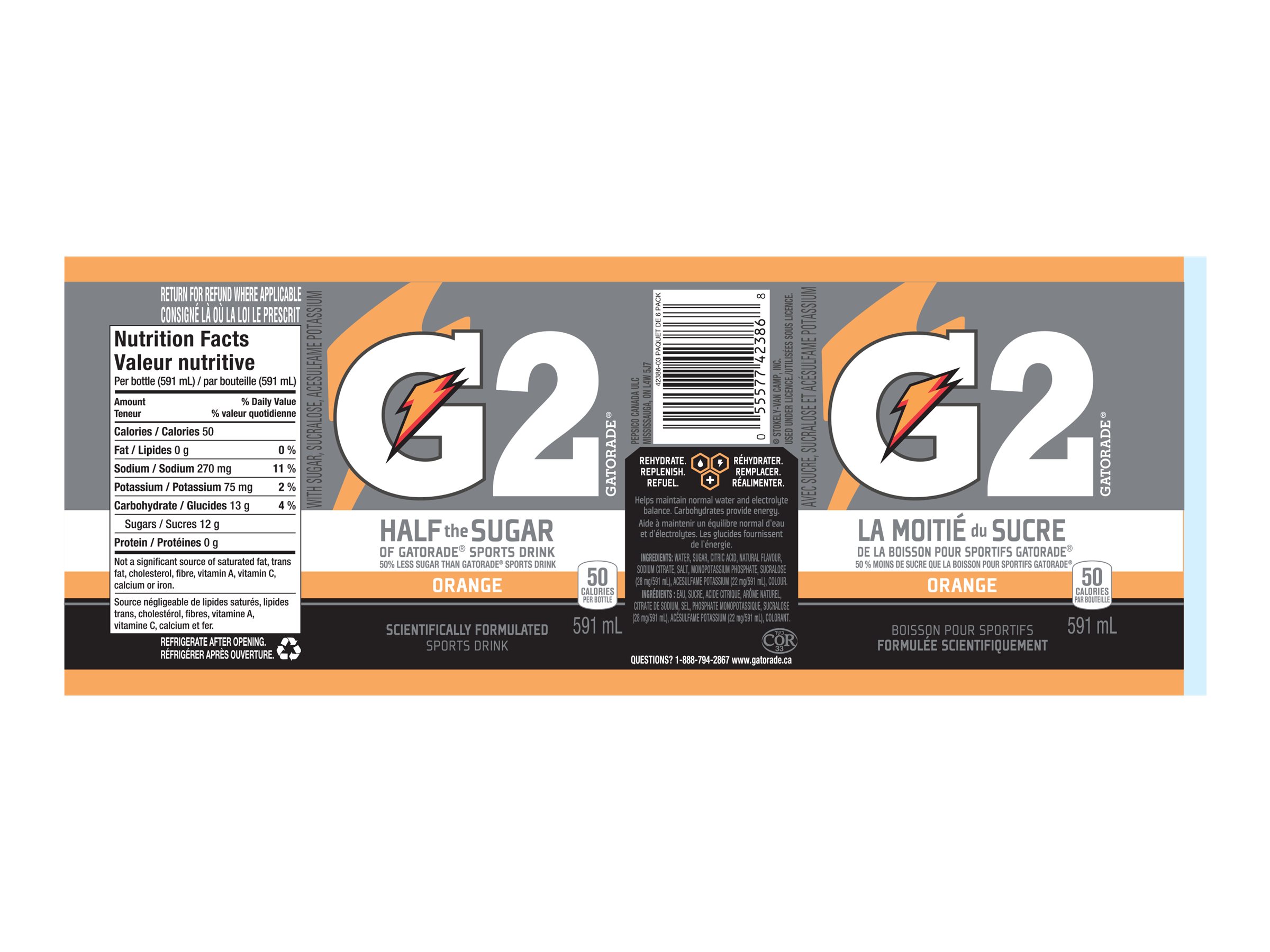GATORADE G2 ORANGE 6X591ML