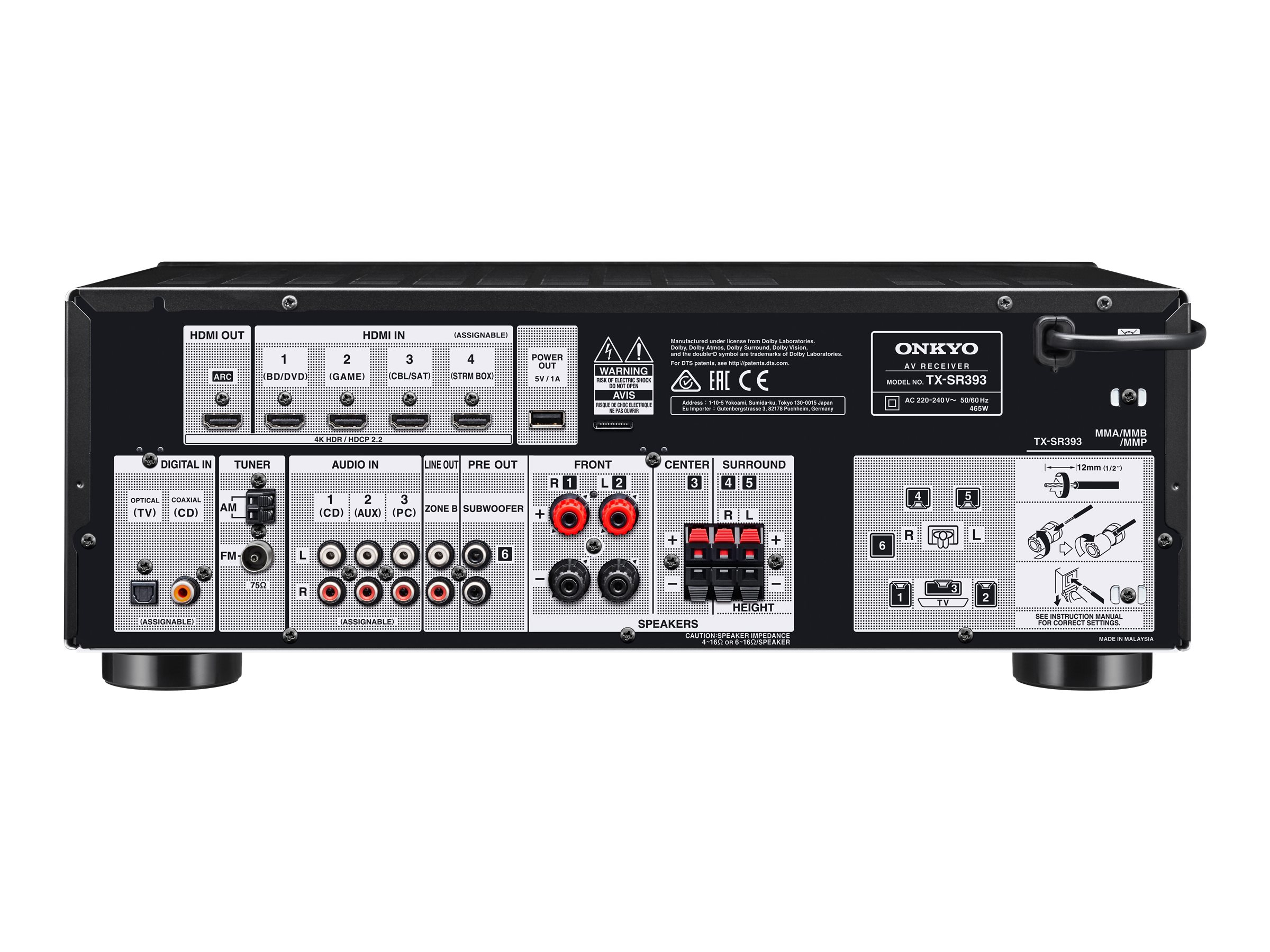 ONKYO 5.2 BLUETOOTH RECEIVER TXSR393
