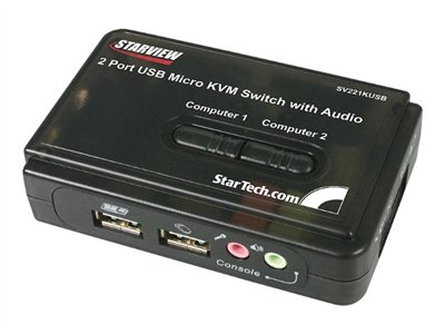 StarTech.com 2 Port USB VGA KVM Switch with Audio and Cables