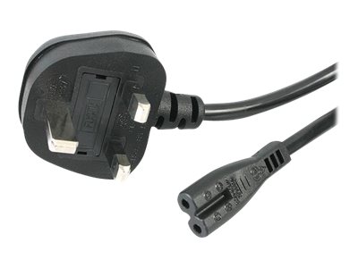 Image of StarTech.com 1m Laptop Power Cord 2 Slot for UK BS1363 to C7 - power cable - 1 m