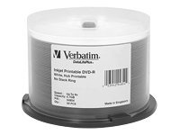 Verbatim 50Pk Dvd-R 4.7Gb 8X Wht Inkjet Hub Printa