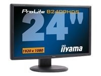 Iiyama ProLite B2409HDS-1 - &Eacute;cran LCD - 24" - 1920 x 1080 FullHD - TN - 300 cd/m2 - 20000:1 (dynamique) - 2 ms - HDMI, DVI-D, VGA - haut-parleurs - Iiyama ProLite B2409HDS-1