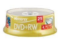 Memorex DVD+RW x 25 - 4.7 GB - soportes de almacenamiento