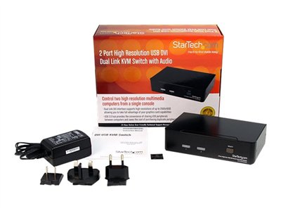 StarTech.com 2 Port High Resolution USB DVI Dual Link KVM Switch with Audio