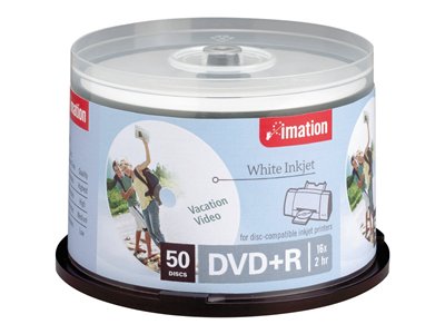 Imation 50Pk Dvd+R 4.7Gb 16X Wht Inkjet Printable