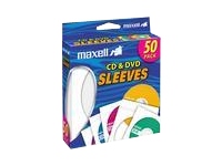 Maxell CD/DVD sleeve - white (pack of 50 ) - CD/DVD sleeve - white (pack of 50 )