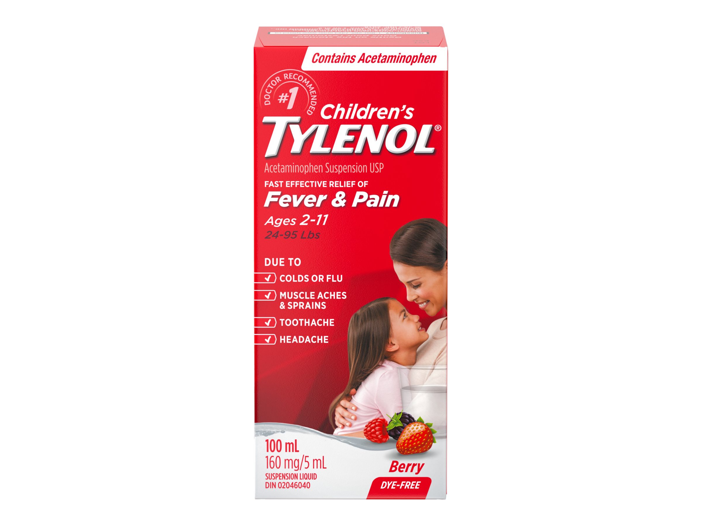 TYLENOL CHILD'S SUSP BERRY 100ML/DYE F