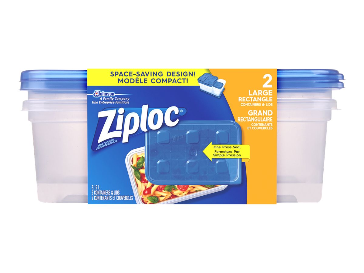 Ziploc Rectangle Containers Large 2's London Drugs