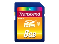 Transcend Flash memory card - 8 GB - Class 10 - SDHC - Flash memory card - 8 GB - Class 10 - SDHC