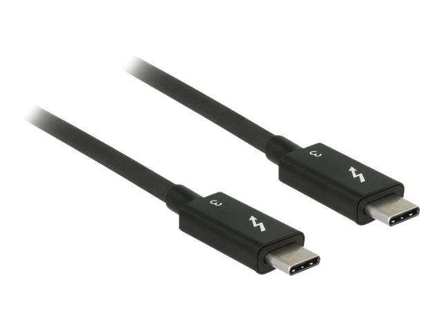 DELOCK Kabel Thunderbolt 3 USB-C Stecker > USB-C Stecker passiv 0,5 m 5 A 40 Gb/s schwarz