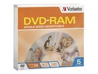 Verbatim 5Pk Dvd-Ram 4.7Gb 5X W/ Slim Jc