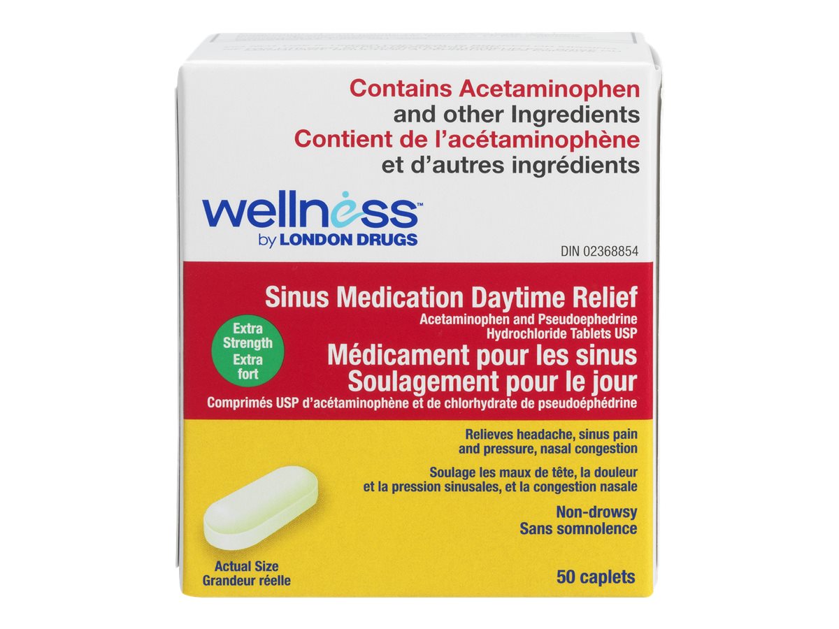 Wellness by London Drugs Sinus Medication Daytime Relief Extra Strength