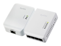 ZyXEL PLA4225 Starter Kit Bridge - 4-port switch - Gigabit LAN, HomePlug AV (HPAV), IEEE 1901 - wall-pluggable - Bridge - 4-port switch - Gigabit LAN, HomePlug AV (HPAV), IEEE 1901 - wall-pluggable
