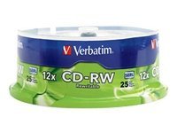Verbatim 25Pk Cdrw 700Mb 80Min 4X 12X Branded Spindle