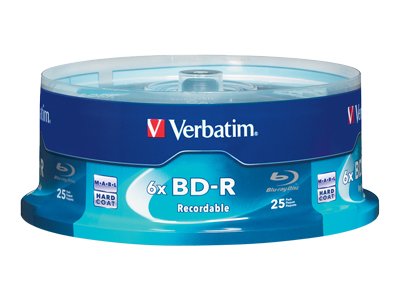 Verbatim 25PK BD-R 25GB 6X BRAY BRANDED SPINDLE
