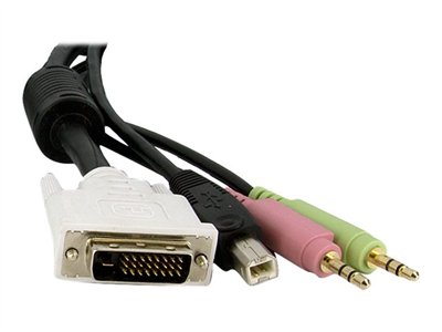 StarTech.com 4-in-1 USB Dual Link DVI-D KVM Switch Cable with Audio and Microphone