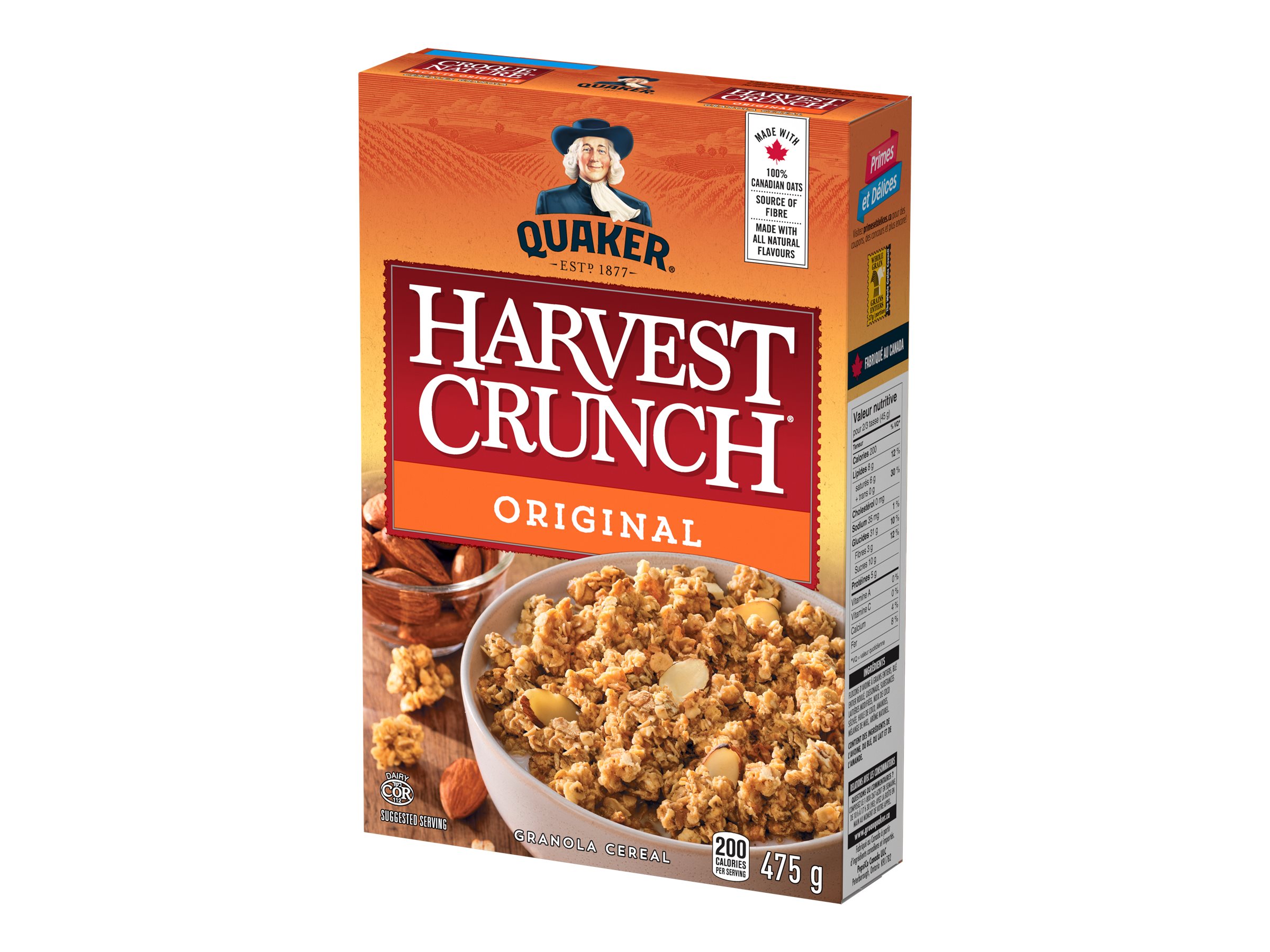 Quaker Harvest Crunch Granola Cereal - Original - 475G | London Drugs