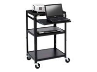 Brettford Adj Presentation Cart W/ Notebook Shelf 2-Out Elec