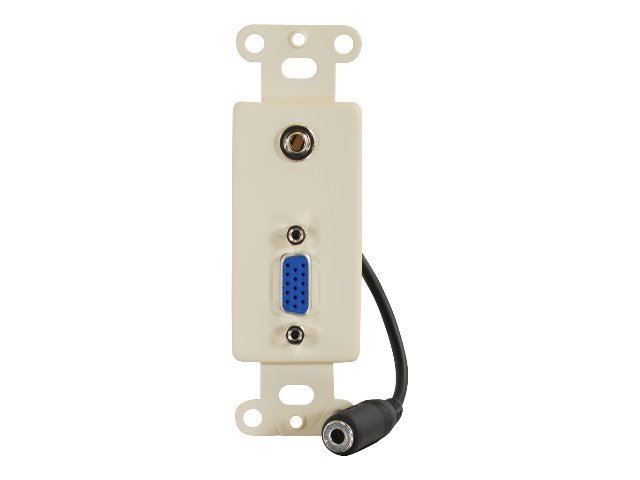 Cables To Go Decorative Hd15 Vga + 3.5 Wall Plate Insert - Ivor