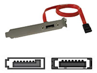 Tripp Lite SATA to eSATA Transition Cable Serial ATA internal to external panel - Serial ATA 150/300 - 7 pin Serial ATA - 7 pin external Serial ATA - 2 ft - red - Serial ATA internal to external panel - Serial ATA 150/300 - 7 pin Serial ATA - 7 pin external Serial ATA - 2 ft - red