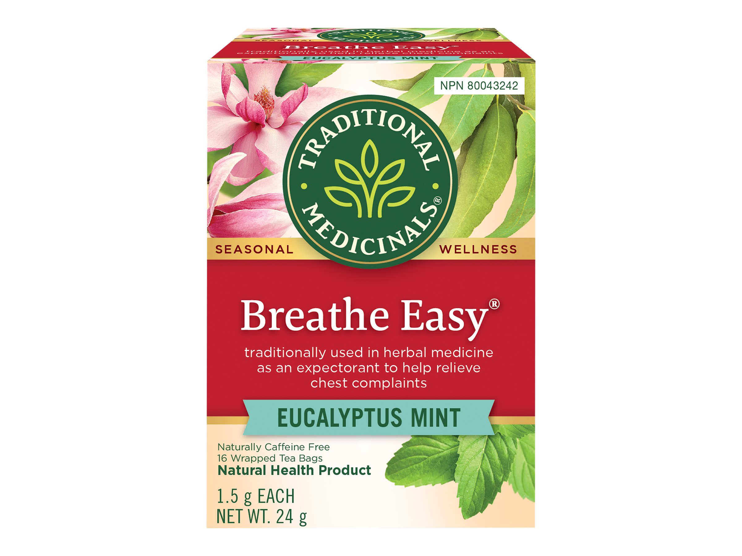 Traditional Medicinals Breathe Easy Tea Eucalyptus Mint 16's