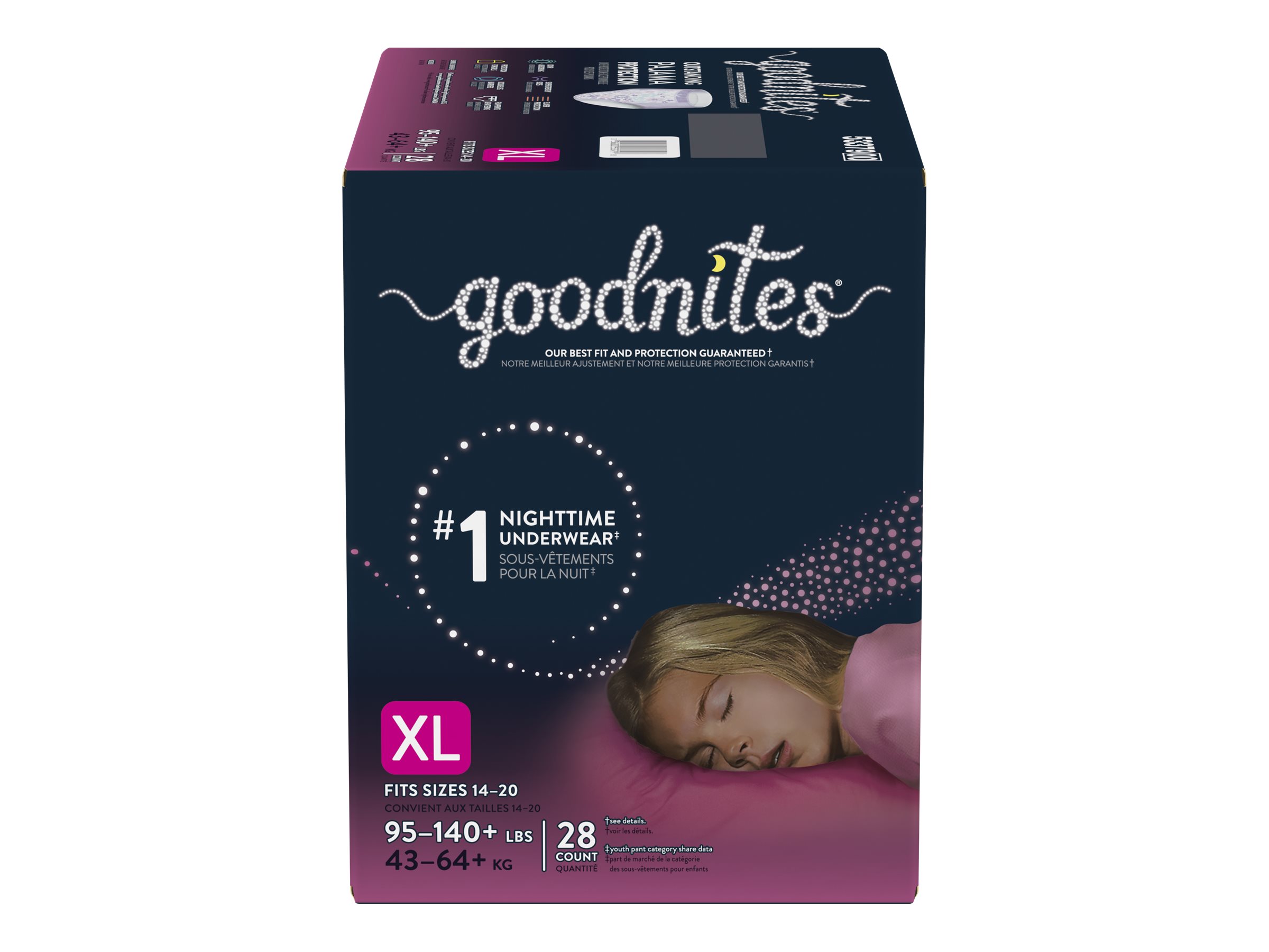 GoodNites Girl's NightTime Incontinence Underwear Extra Large 28's