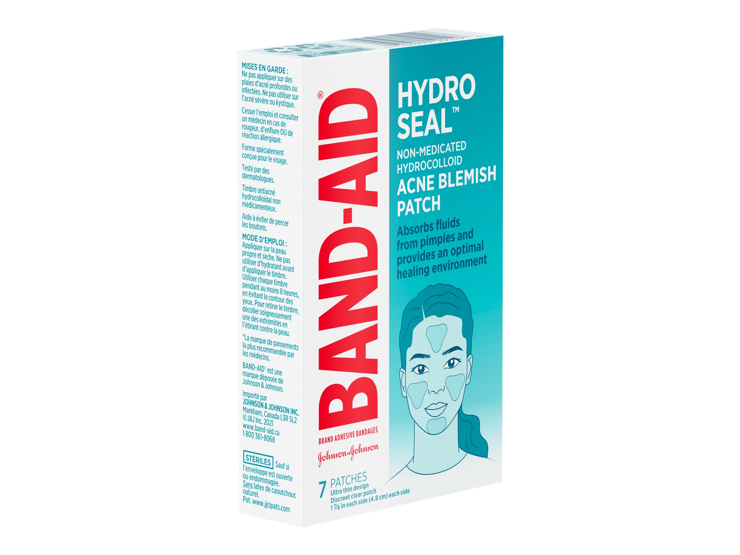 BANDAID Hydro Seal Nonmedicated Hydrocolloid Acne Blemish Patch 7s
