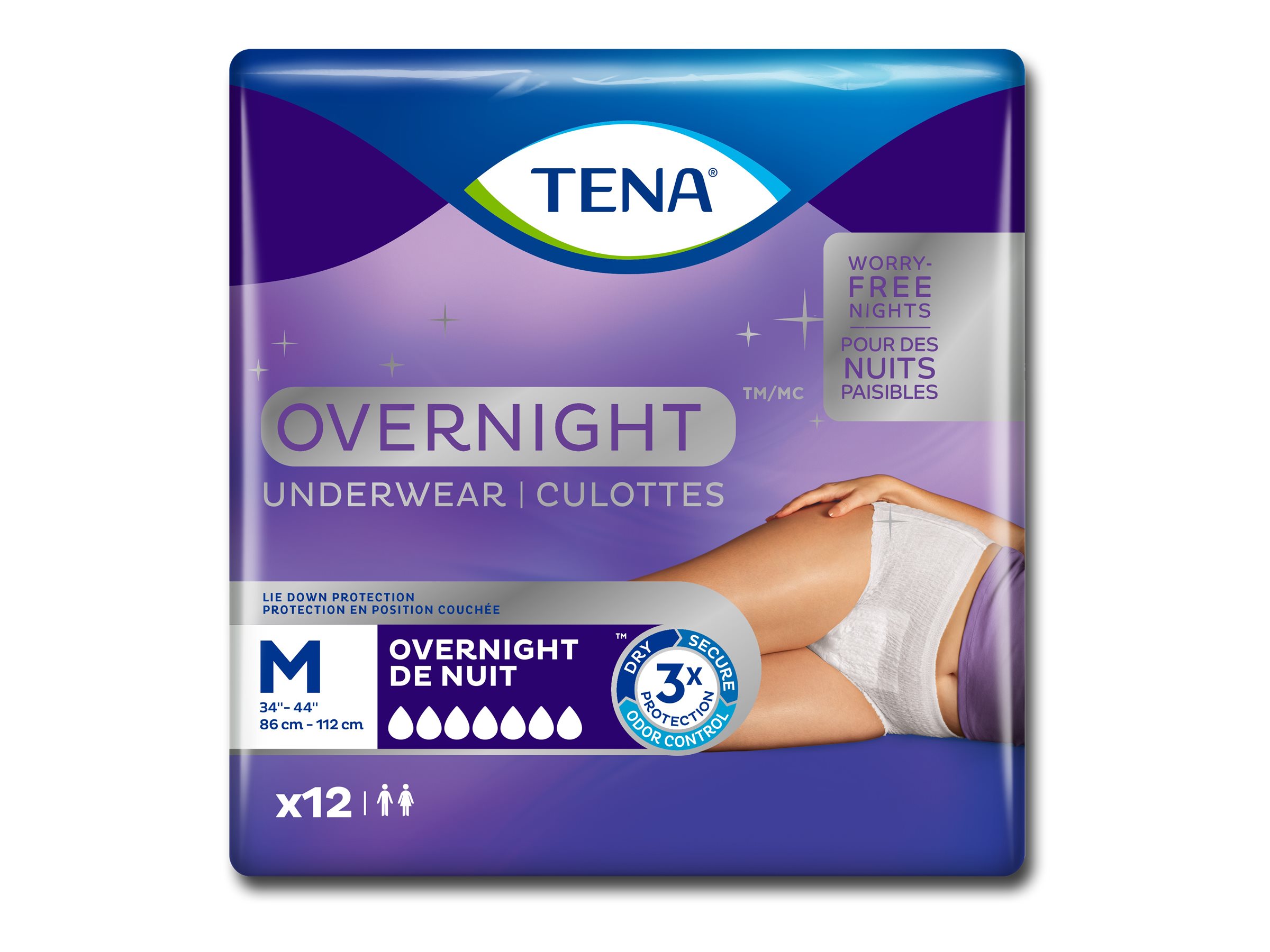 Tena Overnight Underwear Medium 12s