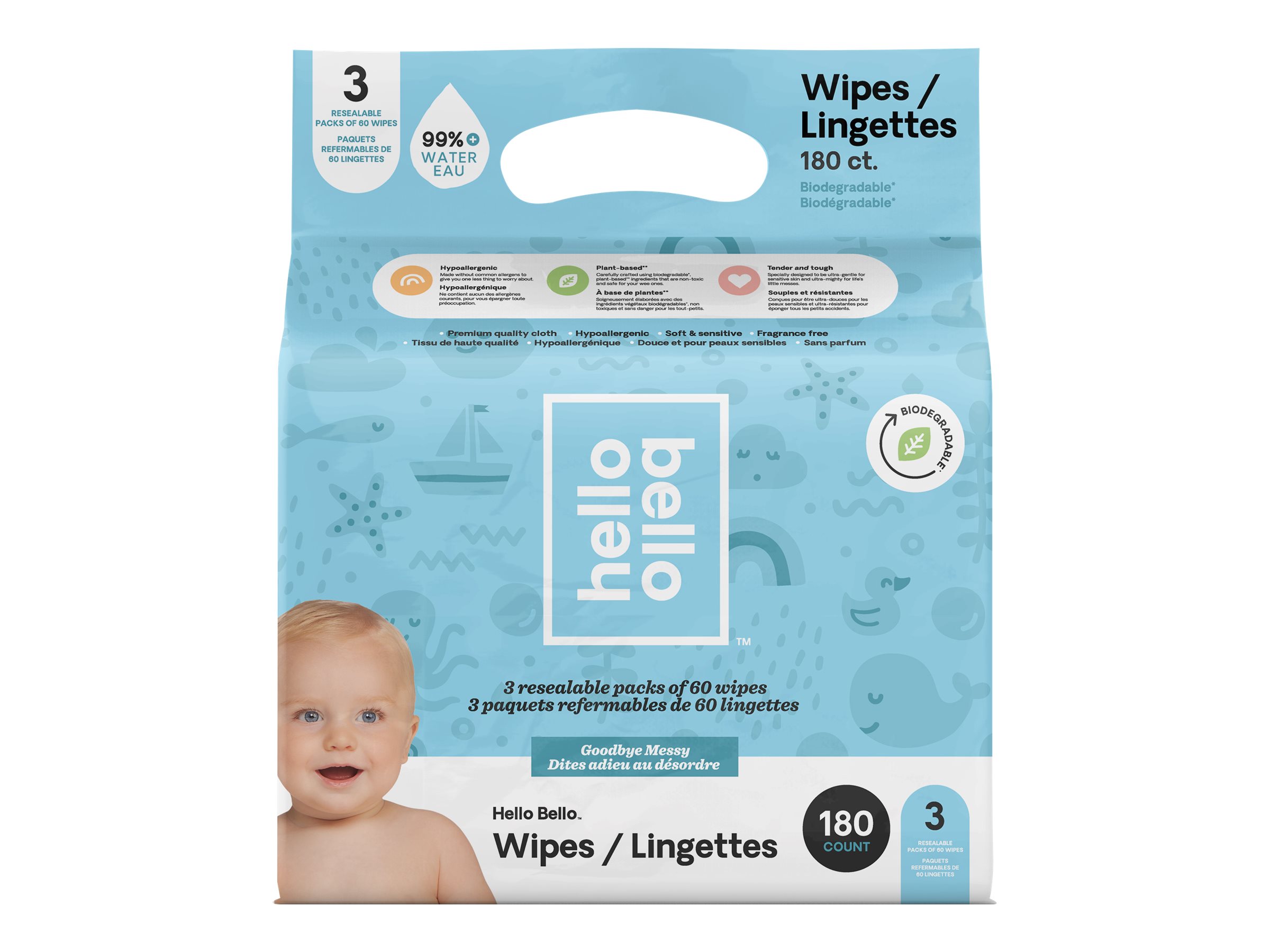 Hello Bello Baby Wipes 3 x 60's London Drugs