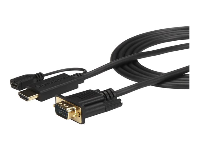 STARTECH.COM 1,8m aktives HDMI auf VGA Konverter Kabel - HDMI zu VGA Adapter 180cm - Schwarz - 1920x1200 / 1080p