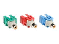 Tripp Lite A008-000-KJ Component Video Keystone Snap-In Module Kit Modular insert (coupling) - RCA X 3 - blue, red, green - Modular insert (coupling) - RCA X 3 - blue, red, green