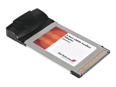 Image of StarTech.com 2 Port CardBus eSATA Laptop Adapter Card - storage controller - eSATA - CardBus