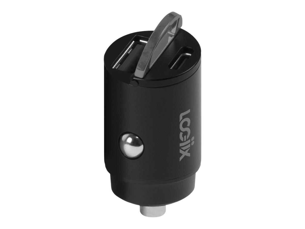 LOGiiX Power Lite Duo USBA & USBC Car Power Adapter Black LGX13519